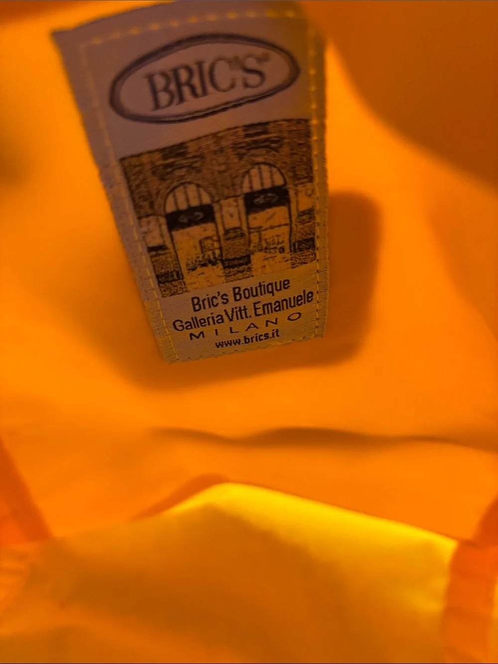 Bric's Yellow Nylon Tote with brown Leather Trim